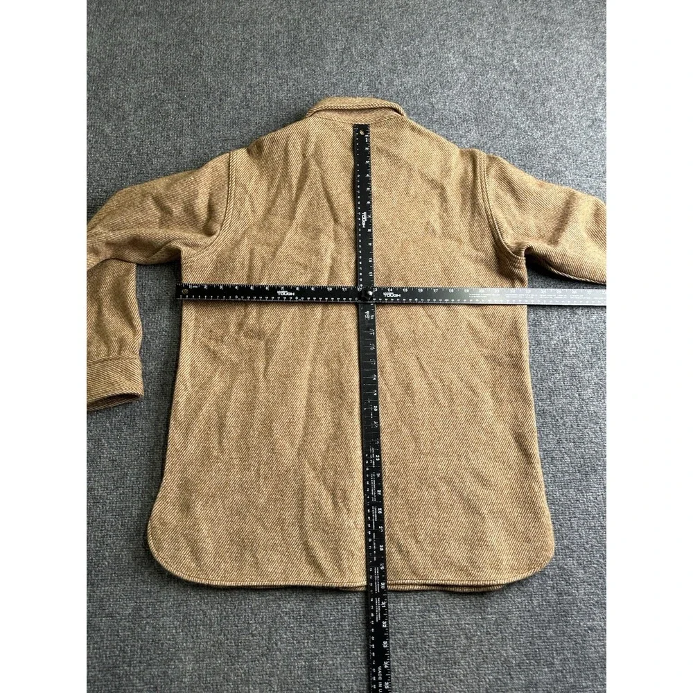 Mens Woolrich Wool Button Up CPO Shirt Jacket Brown Two Pocket, Size L
